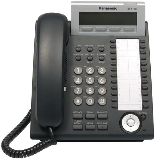 Panasonic Kx-dt343-b 24 Button 3 Line Backlit LCD Digital Display Speaker Phone for sale online 