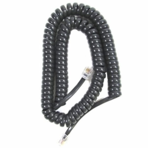 Handset Cord - 12 Foot (Charcoal Gray) 5 Pack