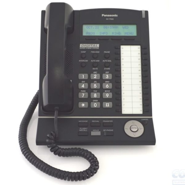Panasonic - KXT7633B Telephone 24 Button Black Backlit Display Speakerphone